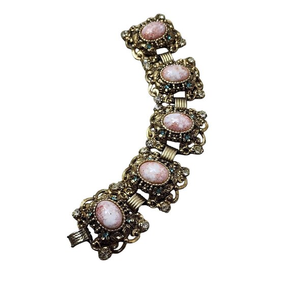 Vintage Mottled Glass Confetti Cab Bracelet (A2550) - Picture 1 of 6